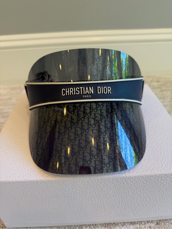Dior Accessories - Dior Black Logo Visor with Christian Dior Band